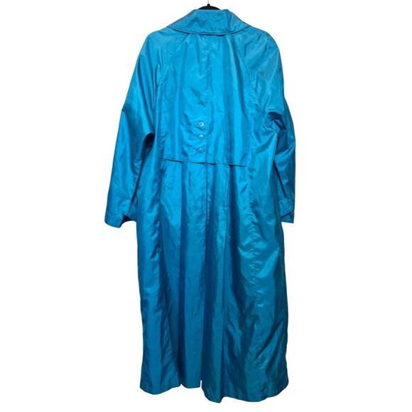 Vintage Alorna Raincoat Plus Size 15 / 16 Teal Turquoise With Totes Head Scarf - Picture 2 of 12